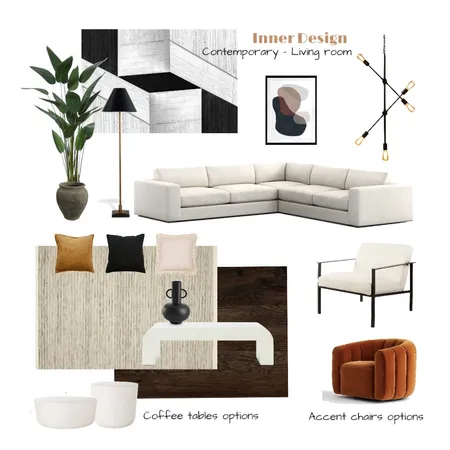 Contemporary Living room Interior Design Mood Board by Inner Design on Style Sourcebook