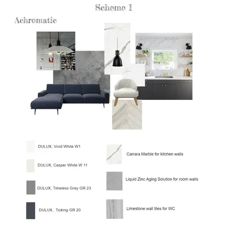 Achromatic Interior Design Mood Board by Sylwia on Style Sourcebook