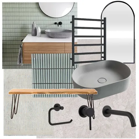 ET Sage black concreate Bathroom Interior Design Mood Board by vanessa_VPM on Style Sourcebook