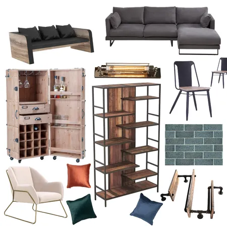 Modern Industrial Living Interior Design Mood Board by iriana93 on Style Sourcebook