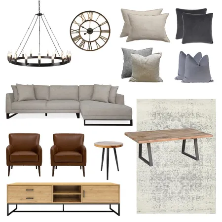 Modern Farmhouse Living Room Furnitures Interior Design Mood Board by pawaung on Style Sourcebook