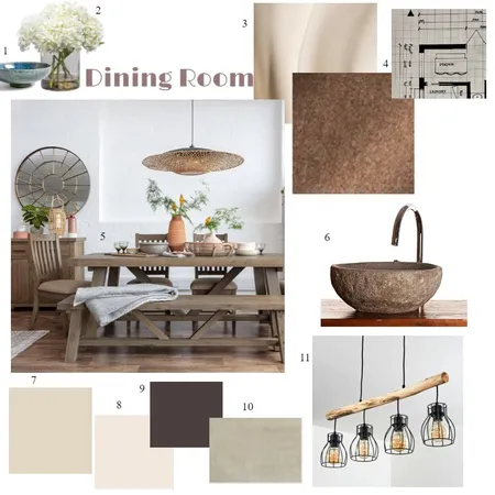 Dining Room Brown Monochromatic Interior Design Mood Board by Swetha Varma on Style Sourcebook