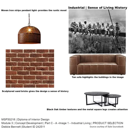 Industrial Living Room Interior Design Mood Board by Debbie Bennett on Style Sourcebook