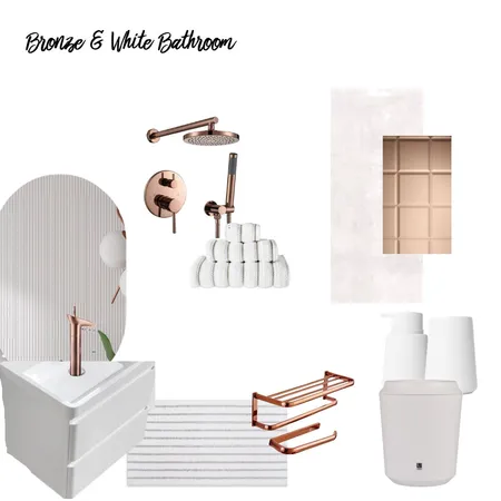 Bronze and white bathroom Interior Design Mood Board by nazrana786 on Style Sourcebook