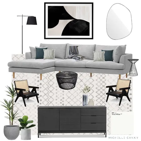 Monochrome Living Area Interior Design Mood Board by Michelle Canny Interiors on Style Sourcebook