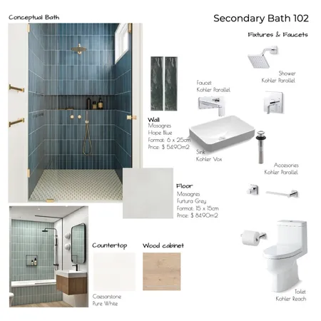 15E Secondary Bath.102 Interior Design Mood Board by Noelia Sanchez on Style Sourcebook