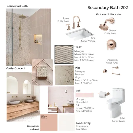 15E Secondary Bath 202 Interior Design Mood Board by Noelia Sanchez on Style Sourcebook