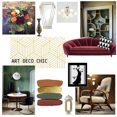 Art Deco Chic Livingroom Interior Design Mood Board by SigridvdWal on Style Sourcebook