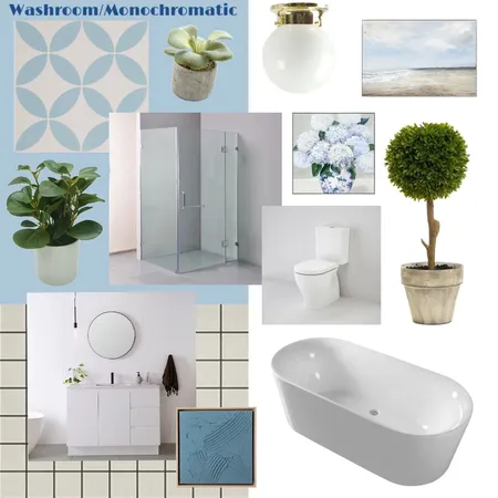 Monochromatic Washroom Interior Design Mood Board by Heart Evans on Style Sourcebook