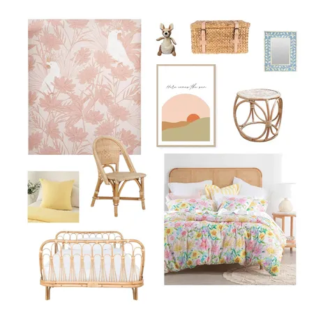 Rattan pink girls room Interior Design Mood Board by Kayrener on Style Sourcebook