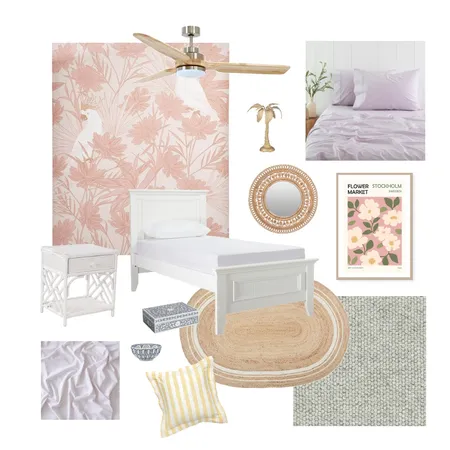 Girls bedroom Pink Hamptons Interior Design Mood Board by Kayrener on Style Sourcebook