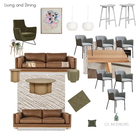 Living and Dining Rhian- WHITE BARSTOOLS Interior Design Mood Board by CSInteriors on Style Sourcebook