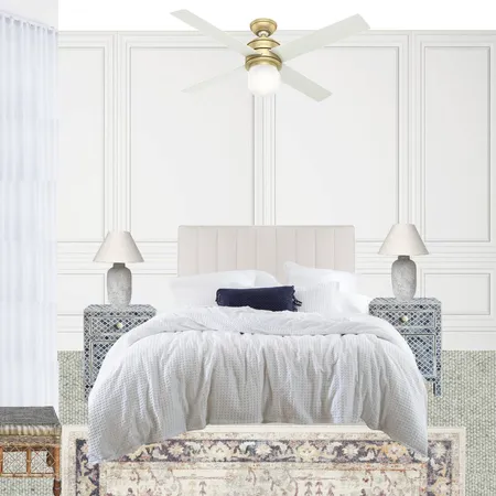 Master Bedroom blue transitional multi rug Interior Design Mood Board by Kayrener on Style Sourcebook