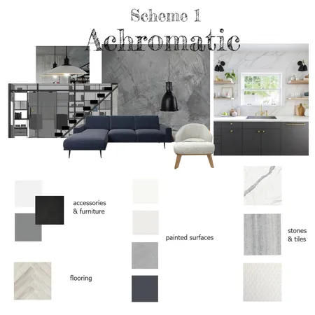 Achromatic Interior Design Mood Board by Sylwia on Style Sourcebook