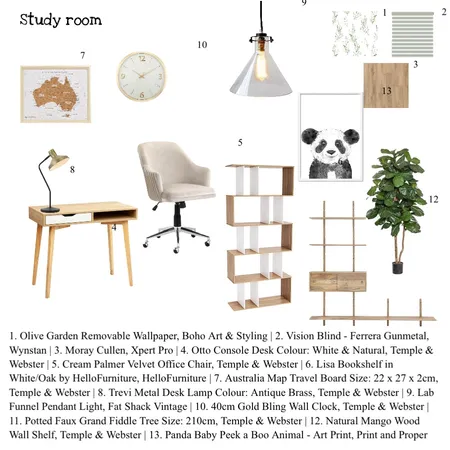 Study Interior Design Mood Board by mariayevm0610@gmail.com on Style Sourcebook
