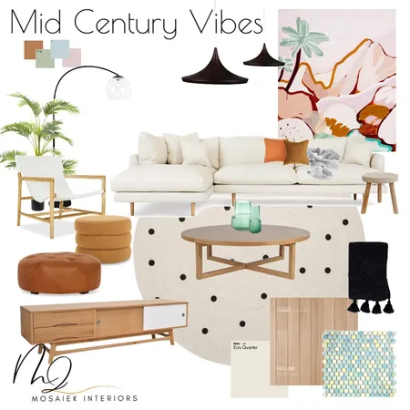 Mid century vibes Interior Design Mood Board by Mosaiek Interiors on Style Sourcebook