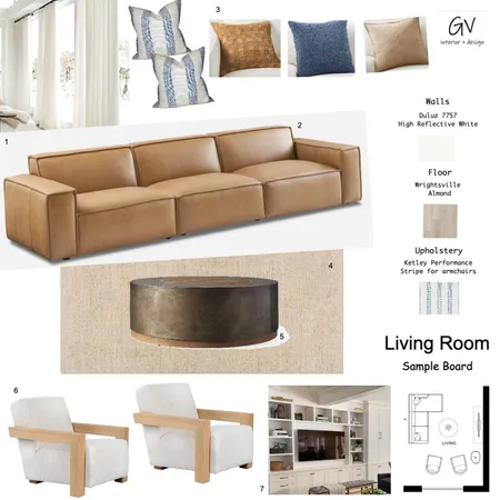 Living Room Sample Board Interior Design Mood Board by GV Studio on Style Sourcebook