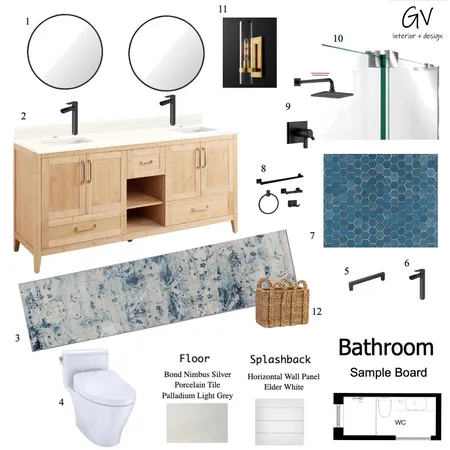 Bathroom Sample Board Interior Design Mood Board by GV Studio on Style Sourcebook