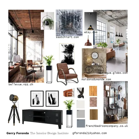 Industrial style living room Interior Design Mood Board by gerryforonda on Style Sourcebook