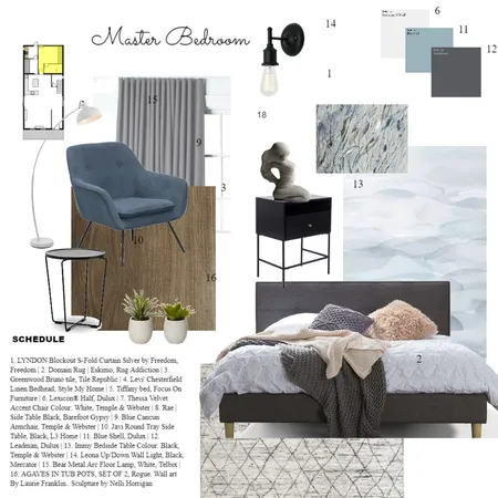 Master bedroom Interior Design Mood Board by a_nushh on Style Sourcebook