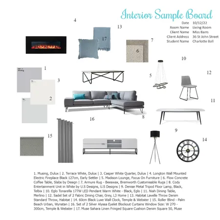Unit 10 - Living/Dining Room Interior Design Mood Board by Lottieball18 on Style Sourcebook