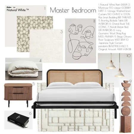 Master Bedroom Interior Design Mood Board by Abode Collective on Style Sourcebook
