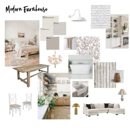 Modern Farmhouse Interior Design Mood Board by Nora Nivens on Style Sourcebook