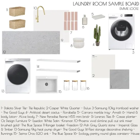 laundry sample board Interior Design Mood Board by Emmie on Style Sourcebook