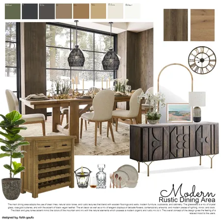 Modern Rustic Dining Room Interior Design Mood Board by Casa Deseño on Style Sourcebook