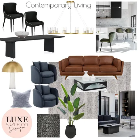 Contemporary Luxe Living Interior Design Mood Board by Luxe Style Co. on Style Sourcebook