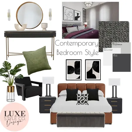 Contemporary Bedroom Style Interior Design Mood Board by Luxe Style Co. on Style Sourcebook