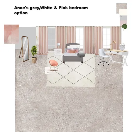 Anae's White, Grey and Pink Themed Bedroom Interior Design Mood Board by Asma Murekatete on Style Sourcebook