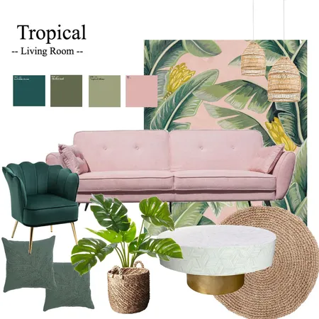 Tropical Living Room Interior Design Mood Board by Vaidehi on Style Sourcebook