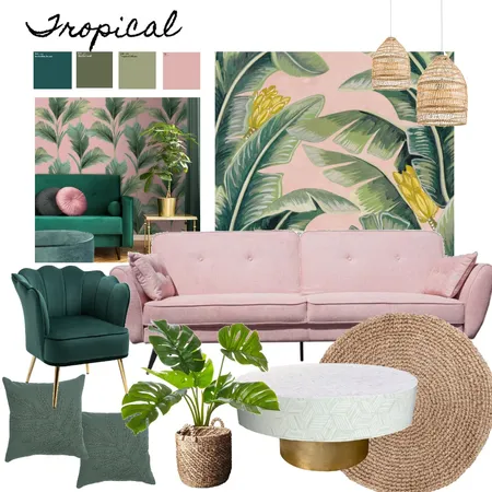 Tropical Living Room Interior Design Mood Board by Vaidehi on Style Sourcebook