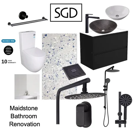 Maidstone Bathroom Renovation Interior Design Mood Board by Garro Interior Design on Style Sourcebook