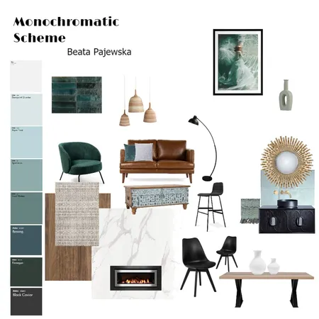 Monochromatic Color Scheme Interior Design Mood Board by Beata Pajewska on Style Sourcebook