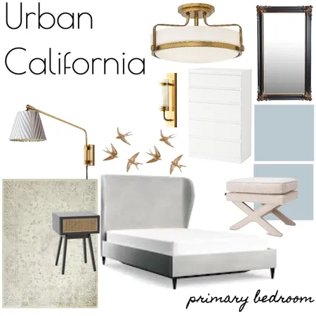 URBAN CALIFORNIA - Primary Bedroom Interior Design Mood Board by RLInteriors on Style Sourcebook