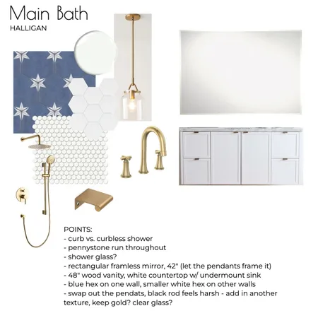 Halligan - Main Bath Interior Design Mood Board by Sarah Beairsto on Style Sourcebook