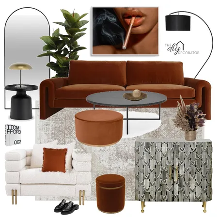 Modern glam living Interior Design Mood Board by Thediydecorator on Style Sourcebook