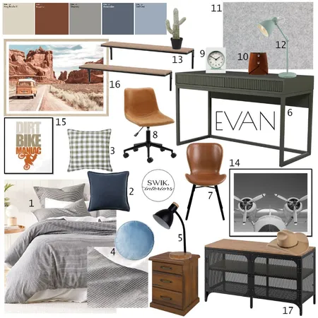 EVAN Bedroom FINAL Interior Design Mood Board by Libby Edwards Interiors on Style Sourcebook