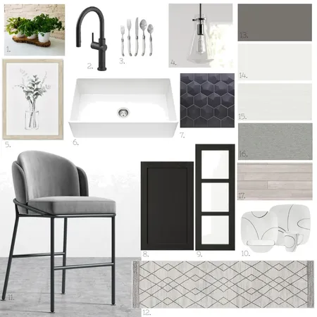 Achromatic kitchen Interior Design Mood Board by mellalynne on Style Sourcebook