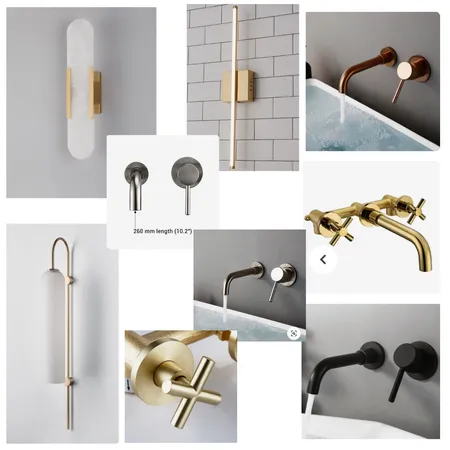 Y.D. ensuite design metals and wall sconces Interior Design Mood Board by ONE CREATIVE on Style Sourcebook