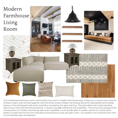 Modern Farmhouse Living Room Module 3 Interior Design Mood Board by rachelwatrous on Style Sourcebook