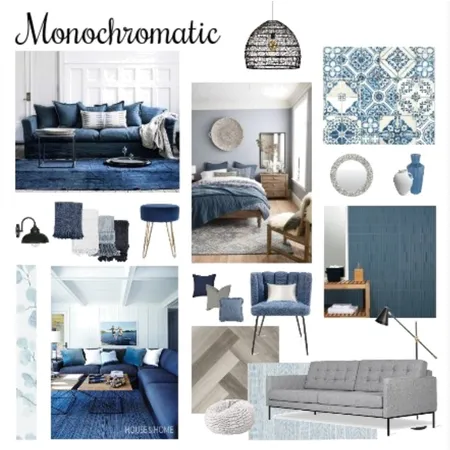 Monochromatic Blue Interior Design Mood Board by Rachel Troke Design on Style Sourcebook