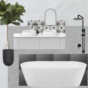 Grey Bathroom Interior Design Mood Board by gemcnally@gmail.com on Style Sourcebook