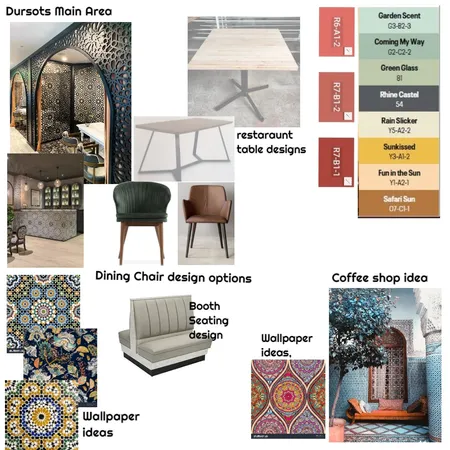 Dursots main dining area Interior Design Mood Board by DECOR wALLPAPERS AND INTERIORS on Style Sourcebook