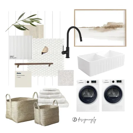 Coastal Minimalist Laundry Interior Design Mood Board by Designingly Co on Style Sourcebook