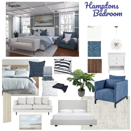 Module 3 Assignment - Hamptons Bedroommm Interior Design Mood Board by Inside_Illusions on Style Sourcebook