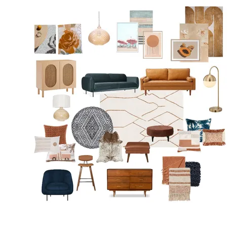 Textile board - Retro Interior Design Mood Board by henkov7@gmail.com on Style Sourcebook