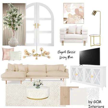 Elegant Classic Living Room Interior Design Mood Board by GCM Interiors on Style Sourcebook